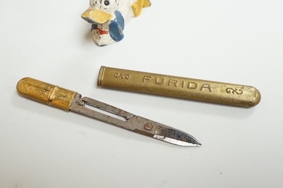 A cased Messenger pen and pencil set, a Waterman pen, etc.